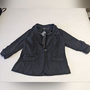 Studio by Torrid Black Ruched Sleeves Blazer | Size 00